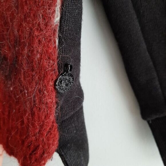 MAISON SCOTCH Sweater Fuzzy Mixed Media Crewneck & Sweatshirt Top Sz 6 / S Flaw - Picture 4 of 14